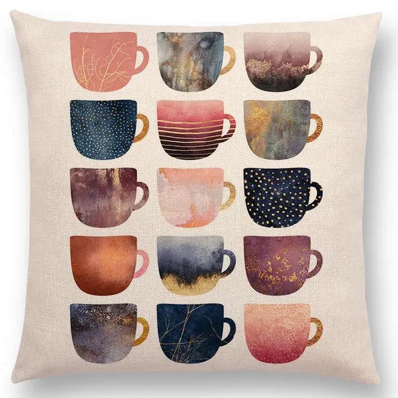 New Abstract Colourful Geometric Pattern Sweet Watercolor Dream Square Round Triangles Gorgeous Cushion Cover Throw Pillow Case