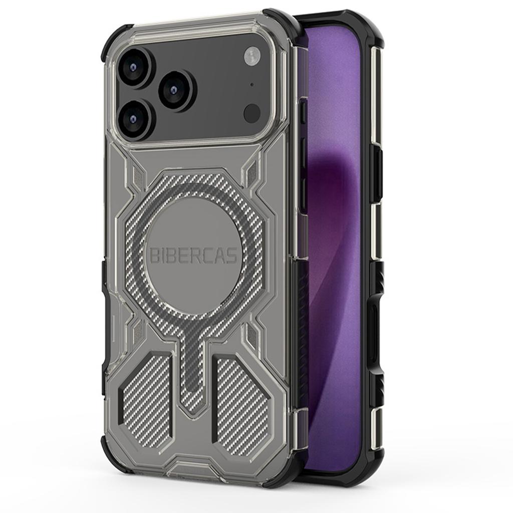 BIBERCAS New Mobile Phone Case With Magnetic Suction And Four-sided,military-grade Anti-drop Mobile Phone Protective Case With Carbon Fiber Texture