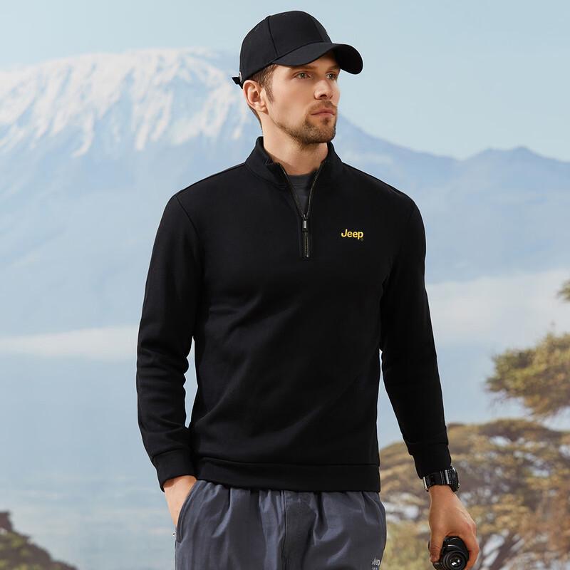 JEEP Men s Plush Lined Stand Collar Half-Zip Sweatshirt 2XL