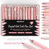 Nicpro Pink Gel Set with Fine Black Ink Pens and 1 Cute Pens for Back To School Office Gifts for Teachers and Pink Desk Accessories for Girls Pens,