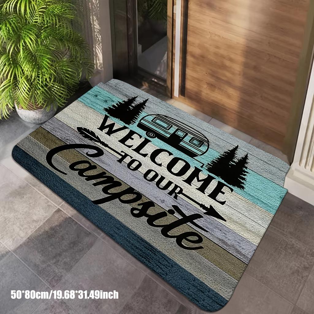 1 Stück Bodenmatte mit Holzmuster, moderner Küchenteppich aus Polyester, rutschfest, farbenfroh, für den Innenbereich, für Badezimmer, Schlafzimmer, Wohnzimmer, Dekoration