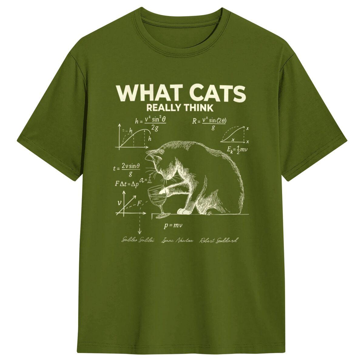 

Men Funny Science Physics Cat Meme What Cats Really Think T Shirts Tees Short Sleeve T-Shirt Crewneck Tee Shirt Plus Size 5XL 4XL