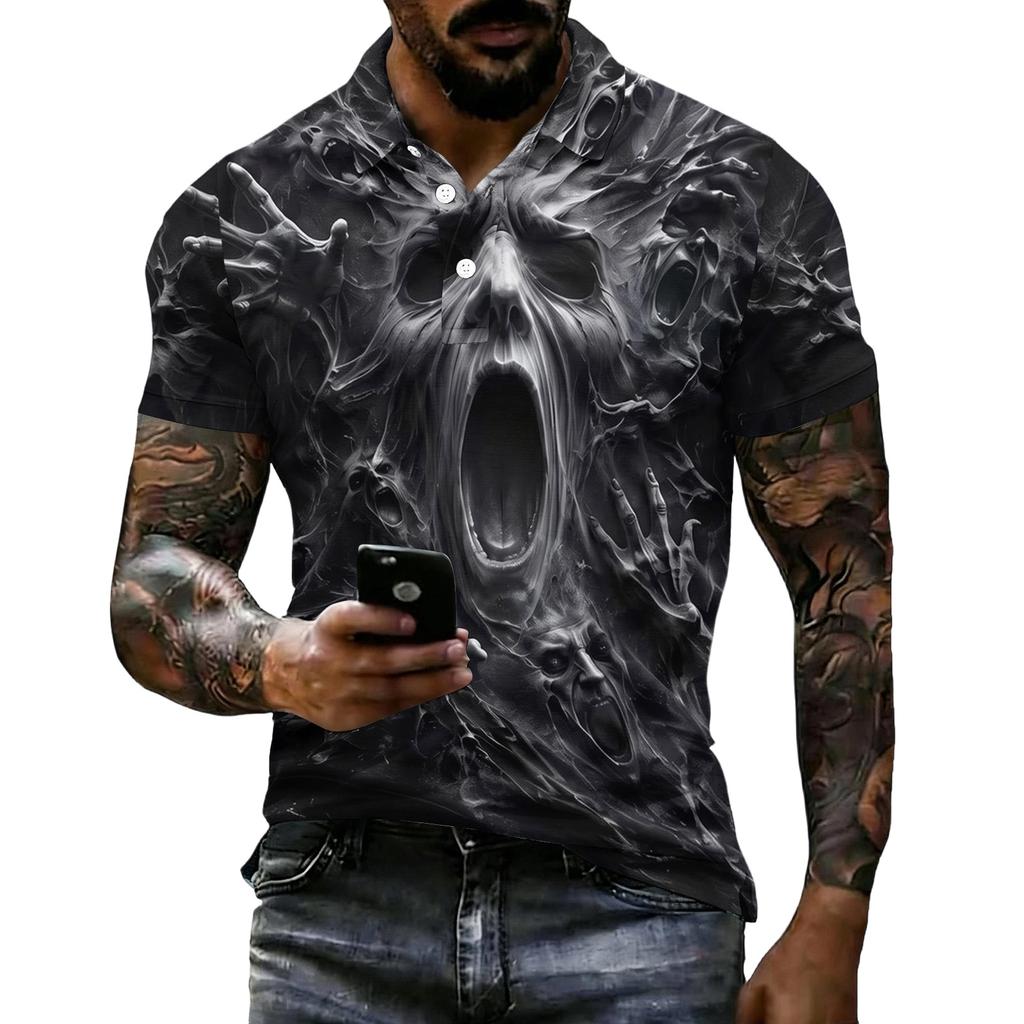 Unisex Short Sleeve Halloween Print T-Shirt for Casual Wear