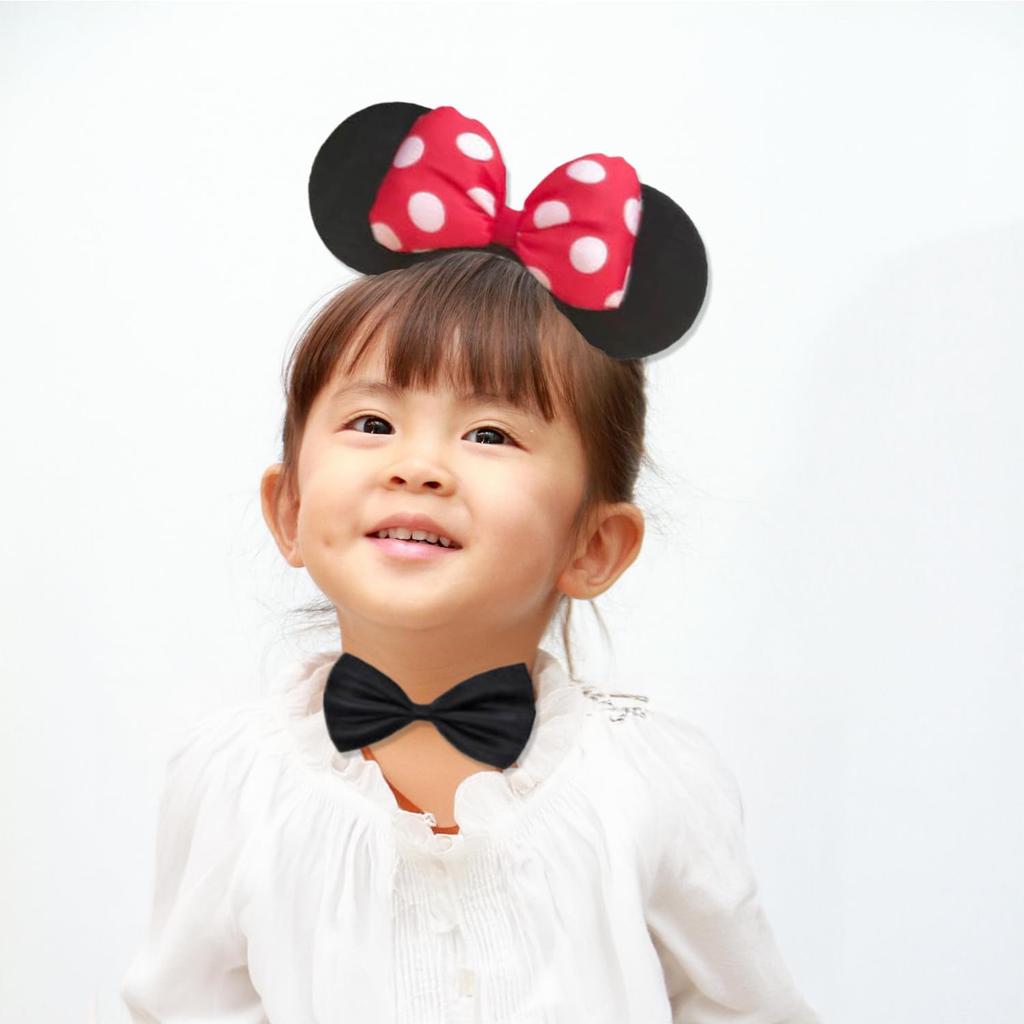 Minnie Mouse Halloween Cosplay Costume [3-Piece Set: Headband, Bow Tie, and Skirt] Kids' Princess Costume for Girls