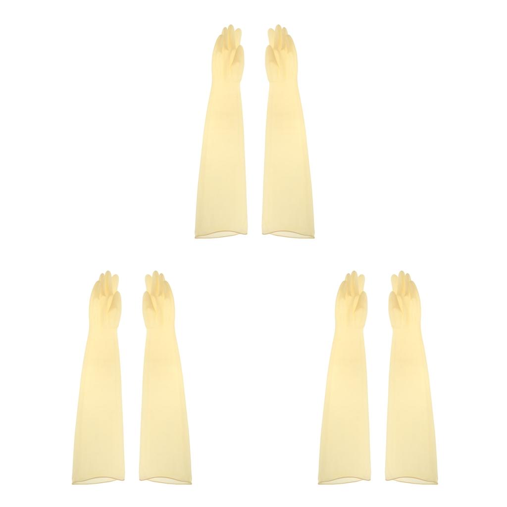 1 Paar 70 cm Industrielles Labor Lösungsmittel Chemikalienbeständig Latex Arbeitshandschuh Gelb