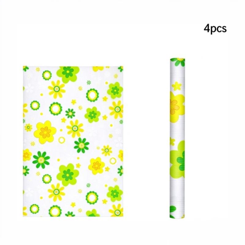 4Pcs Shelf Liner Non-Adhesive Waterproof Drawer Liner Durable Easy-To-Cut Eva Shelf Paper For Kitchen Cabinets Refrigerator