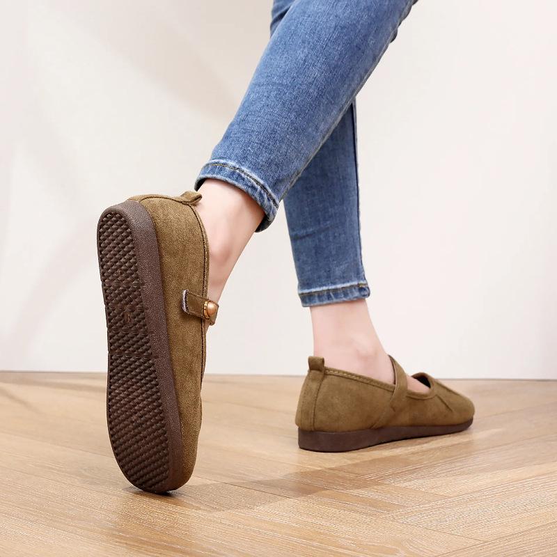 Flache Einzelschuhe neu retro sanfte Mary Jane Damenschuhe lässige Doudou Ballerinas