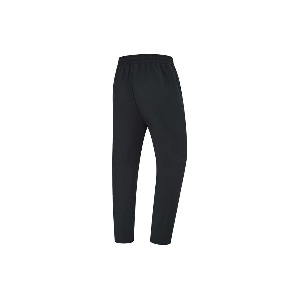 Li Ning Fitness Series Solid Color Logo Casual Versatile Fleece Mid Waist Straight Leg Pants Men bottoms Black AYKT833-3