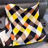 Color Blocks Plaid Print Cotton Linen Fashion Luxury  Ladies Women Scarf Female Long Shawl Muslim Hijab Wrap Scarves