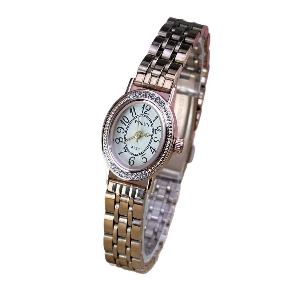 Ceas Elegant cu Diamante Oval pentru Femei Ceas de Mână pentru Femei Oțel Mic Original de Lux Ceas de Mână pentru Doamne Auriu Relógio Dropshipping