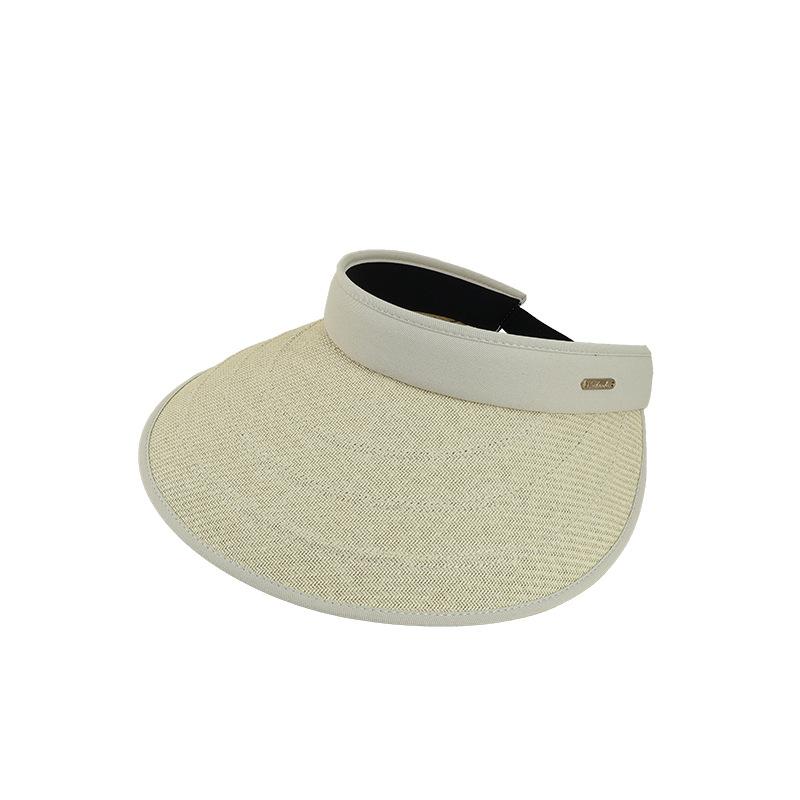 Women s Large Brim Straw Summer Hat with Open Top Face Covering Wide Brim Hat for Sun Protection 56-58cm бежевый