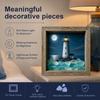 Shadow Box Night Light USB Powered Glowing LED Frame Lamp for Bedroom Hanging Decoration Coastal Lighthouse Sea Glass Lamp Decor
