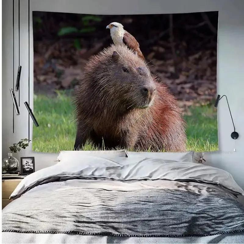 Capybara Tierdruck Wandteppich Büro Wohnzimmer Dekoration Zuhause Wandteppich
