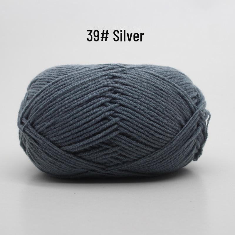 4 Strands Medium Thick Milk Cotton Yarn for Hand-Woven Baby Projects