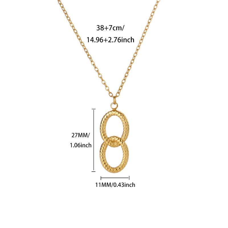 Love geometric hollow versatile stainless steel necklace women's design necklace light luxury pendant collarbone chain