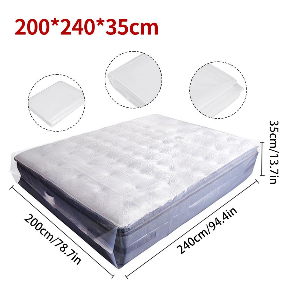 150/200x240x35cm Mattress Protector Packaging Bag Moisture-proof Dust Cover Thickness 0.08mm PE Transparent Moving Home Storage