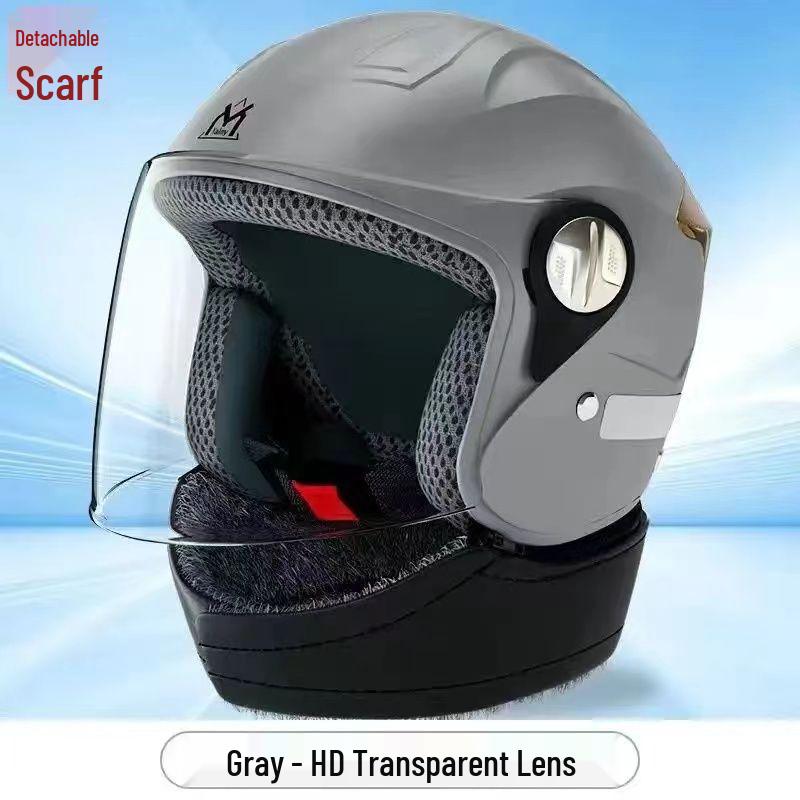 Autumn/Winter Anti-fog Electric Motorcycle Helmet, Class A Safety, Unisex.