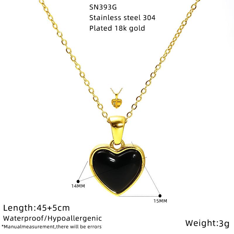 Tytanowa Stal Złoty Wisiorek w Kształcie Brzoskwiniowego Serca Naszyjnik Damski Trend Zaawansowane Poczucie Miłości Łańcuszek do Obojczyka