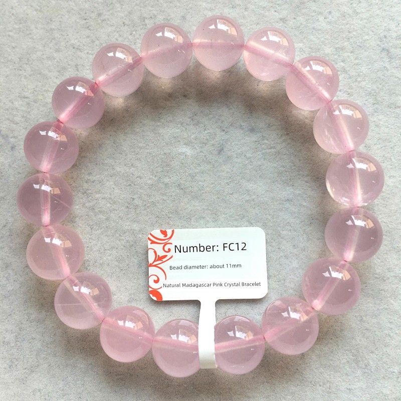 

Natural Icy Madagascar Pink Crystal Bracelet Jelly Madagascar Pink Crystal Bracelet Ross Quartz Pink Crystal Ornament One Thing One Picture