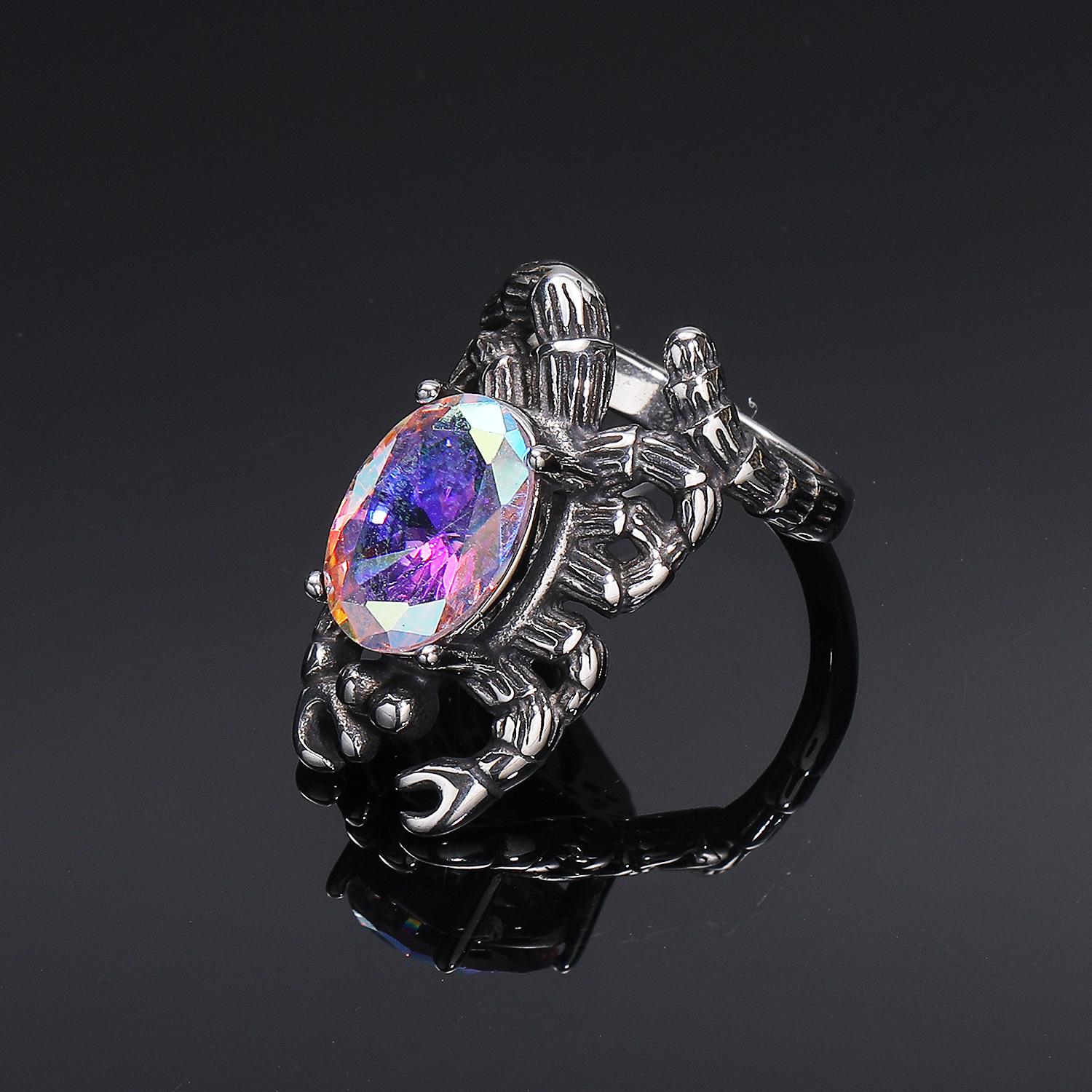 Trendy European Scorpion Titanium Ring for Men - High-End Retro Punk Style Size 13