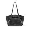 New LA FESTIN Top Grain Cow Leather Handbag, Shoulder Bag, Underarm Tote Large Women's Cardamom Brown/Coconut/Raven Black 622381