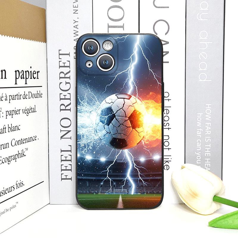 Creative Lightning Football Printed Phone Case for iPhone 17 16 12 11 14 13 15 Pro Max Mini XS MAX XR 7 8 14Plus TPU Soft Cover