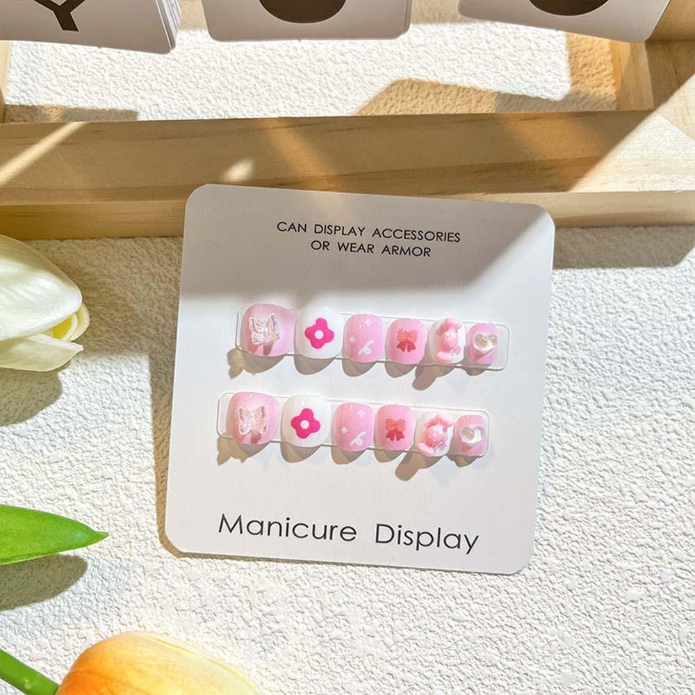 Rabbit Kids Cartoon Fake Nails Flower Cartoon Nail Accessories Kids Fake Nail Extension  Kids Toys