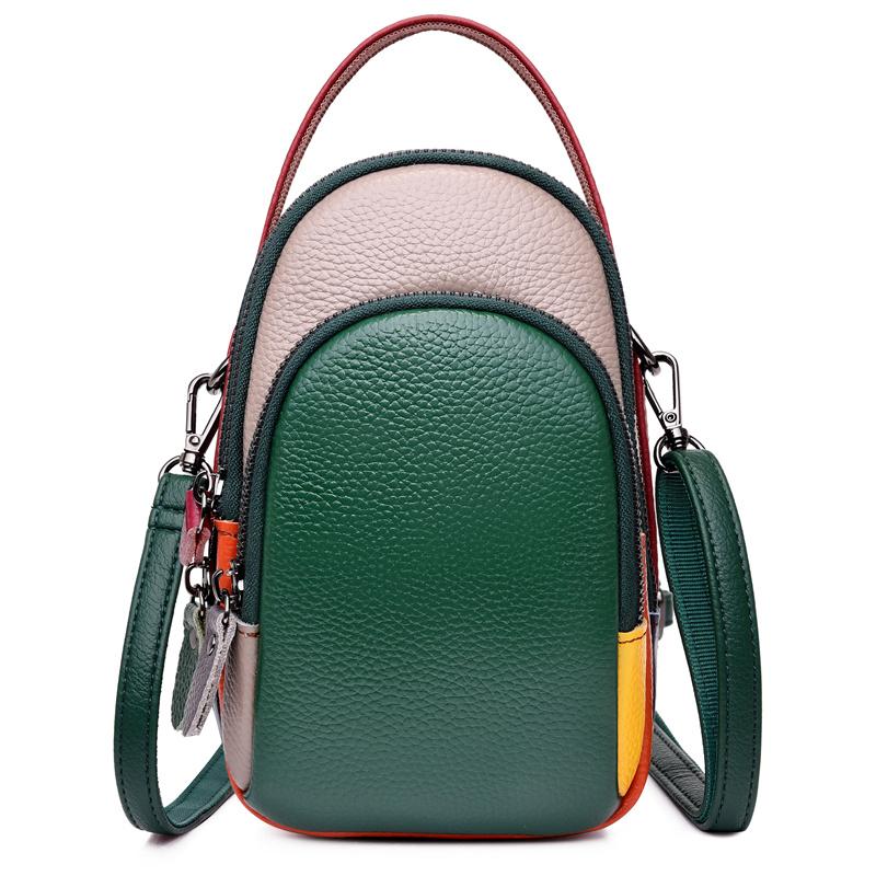 Damen Handtasche Farbe Echtes Leder Umhängetasche Mode Luxus Weibliche Umhängetasche Designer Mini Handytaschen und Geldbörsen