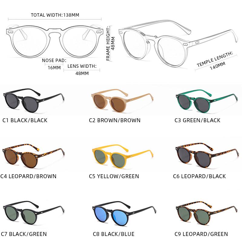 Ochelari de Soare Rotunzi Retro Bărbați Femei Modă Mici Polarizați Ochelari de Soare Pentru Masculin Feminin Literary Vintage Ochelari de Condus