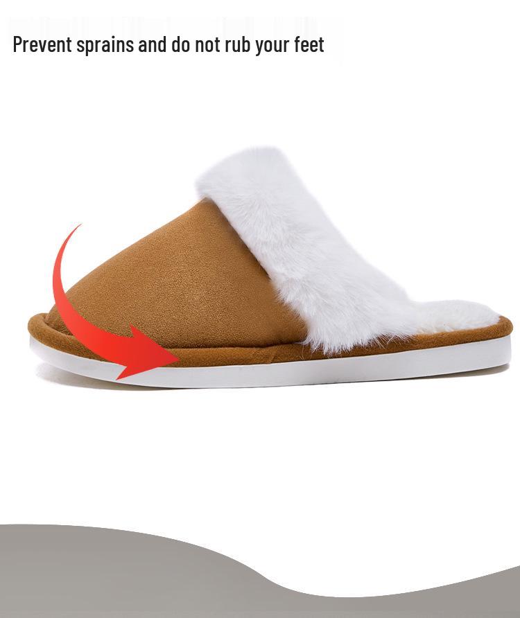Men's and Women's Fluffy Winter Slippers: Non-slip, Warm, Soft Sole, Plus Velvet Cotton for Home