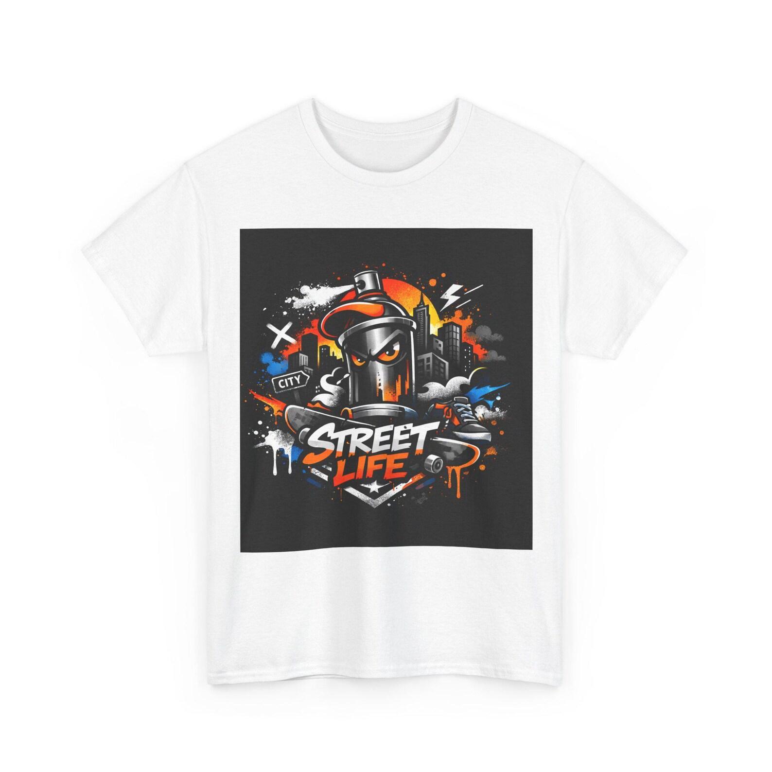 Graffiti Helmet Street Life T-Shirt | Urban Skateboard Streetwear 4XL