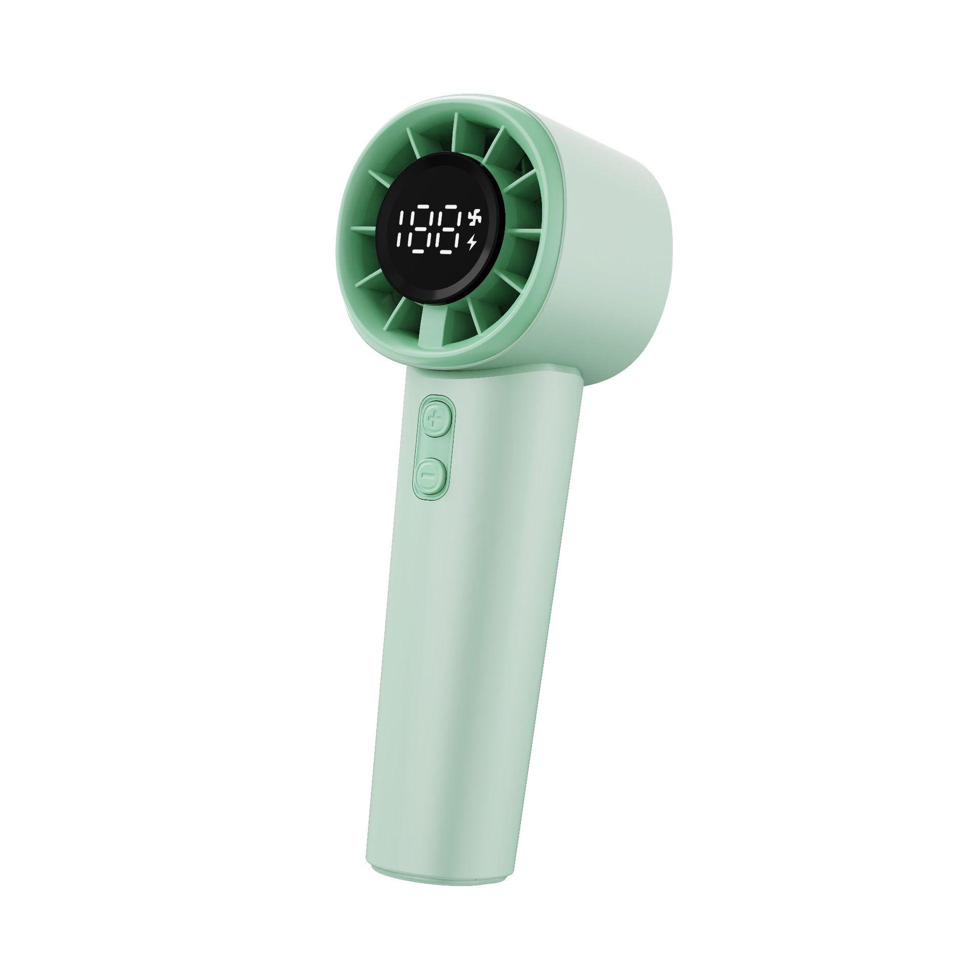 

2026 Digital Display High-Speed Handheld Fan with 120 Gears, Convenient Charging, and Long Battery Life for Desktop and Outdoor Use 107*60*46 світло-зелений колір