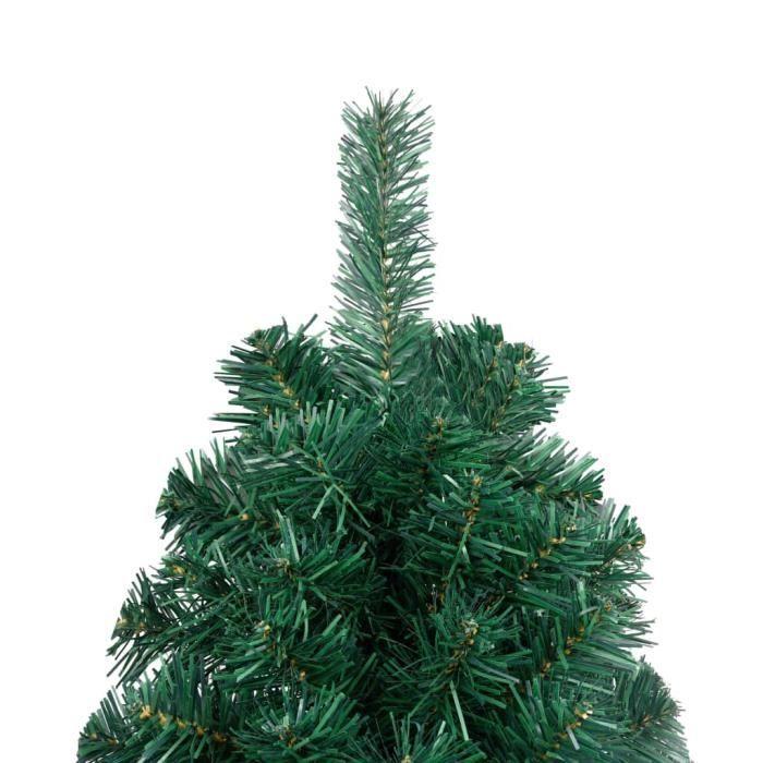 VidaXL Sapin de Noël artificiel moitié avec support Vert 210 cm PVC