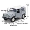 1:43 Land Rover Defender Model Toy Off-road Cars Alloy Diecast Doors Opened Rubber Tires Simulation Interior Ornament Vehicles