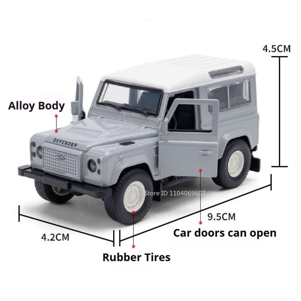 1:43 Land Rover Defender Model Toy Off-road Cars Alloy Diecast Doors Opened Rubber Tires Simulation Interior Ornament Vehicles
