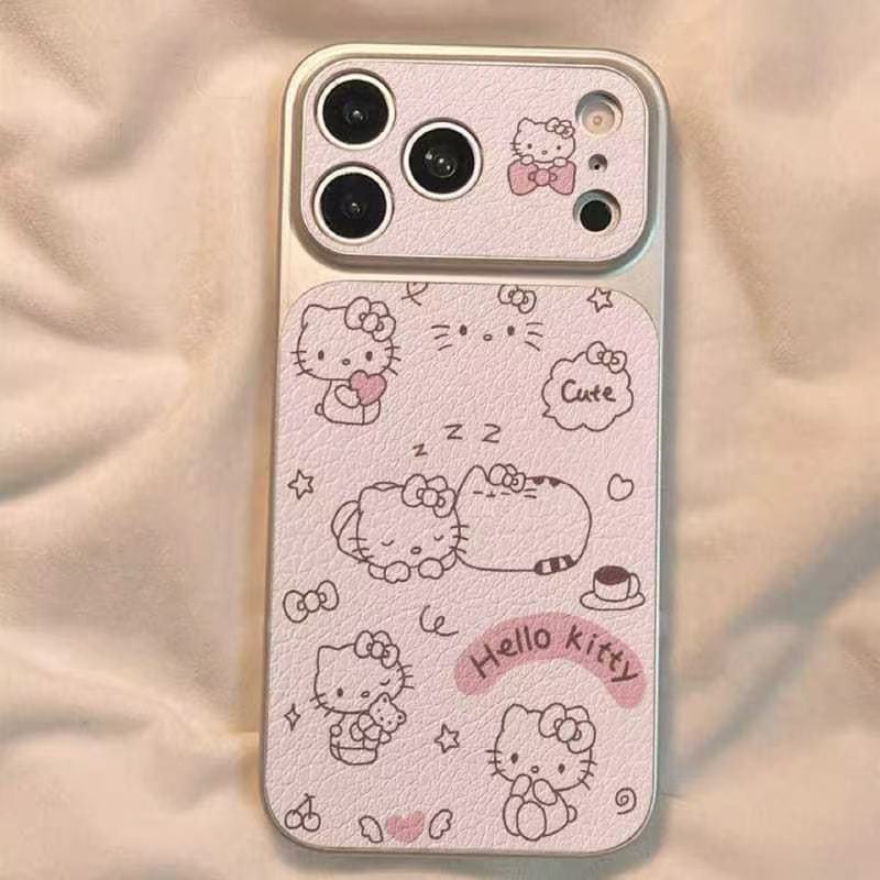 Cute for 17promax mobile phone case 16pro new 15 leather 14 large windows 13 female 12pro