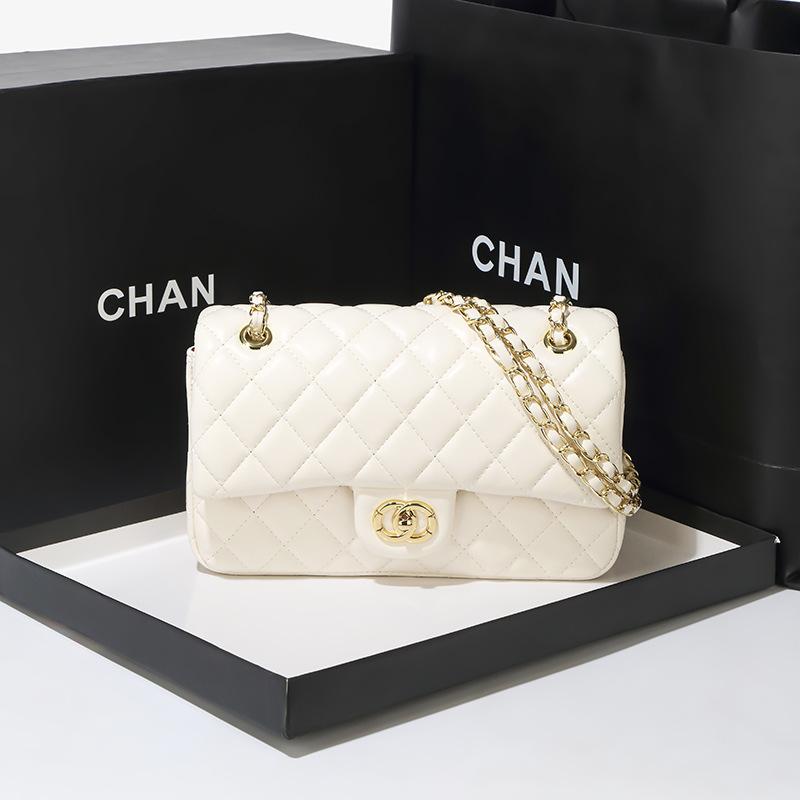 Xiaoxiangfeng CF Chain Bag 2025 New Grid Shoulder Crossbody Women's Leather Fashionable Versatile Armpit