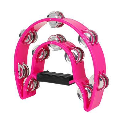Round Percussion Double Row Handbell Tambourine Double Half Moon Hand Rattle Ktv Camping Party Music