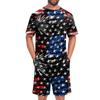 Conjunto de Pijama de Manga Corta para Hombre Ligero Transpirable Dos Piezas Ropa de Dormir Top y Pantalones Cortos Ajuste Cómodo
