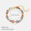 Titanium Steel Colorful Dipped Oil Cuban Link Bracelet Women Geometric Chain Design Lightweight Luxury Couple Jewelry