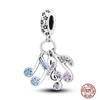 Charms Beads 925 Sterling Copper Pink Butterfly Luminous Firefly Chameleon Heart Charm Fit Original Bracelet DIY Holiday Zircon