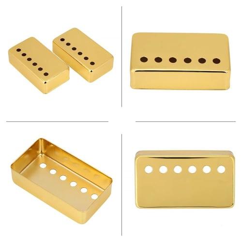 Two Finely Finished Brass Guitar Pickup Covers, Easy Installation, for Electric Guitar Humbuckers, LP, Small, 6-Hole, 50mm (2 Pieces)