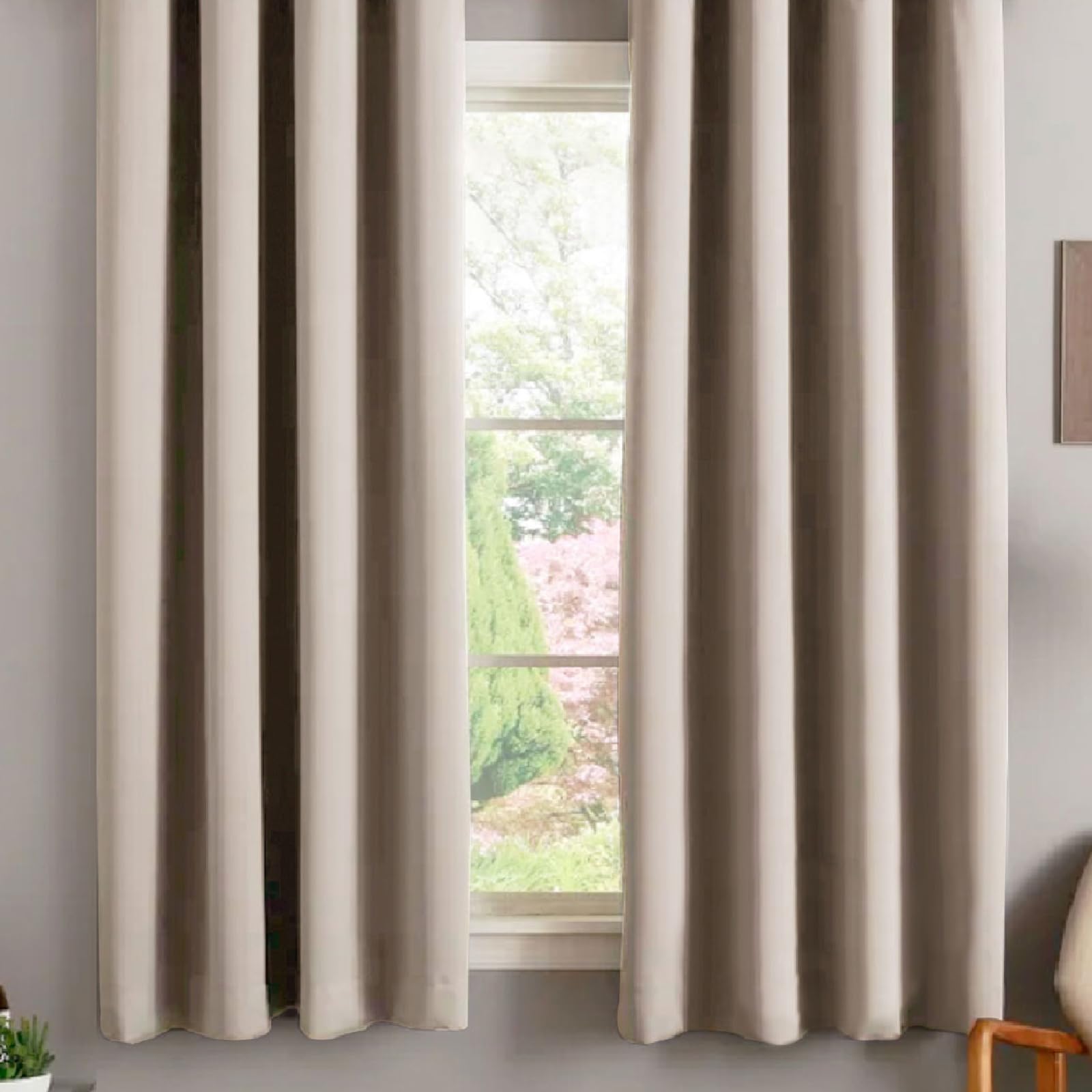 

Gemarwel Блэкаут Степень 1 Блэкаут Жара Холод Лето Энергетическая Машина Подходит для Гостиной Комплект из 2 100см Ширина 110см Шторы, Шторы, Блэкаут, 99.99% бежевый