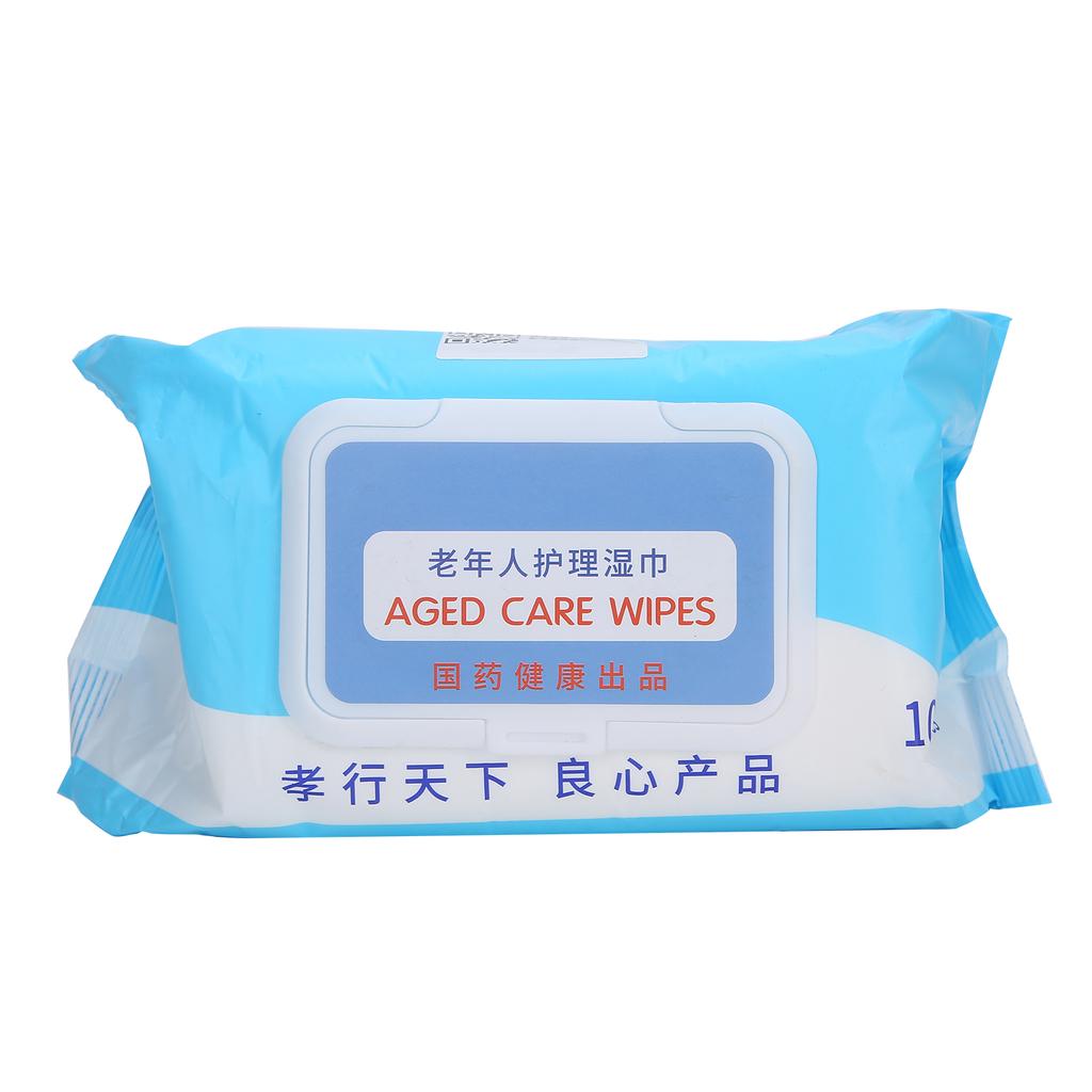 1 Bag 100Pcs of Wet Tissue Portable Non Woven Fabric Cleansing Wipe for Hygiene Elderly Care