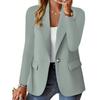 GMXIA Women's Vintage Casual Solid Color Print Autumn Winter Long Sleeve POLO Neck Jackets & Coats