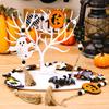 3 Pcs Halloween Wooden Tassel Beads Pendant Gnome Pumpkin Bat Ghost Wall Hanging Ornaments For Home Tiered Tray Decoration Props