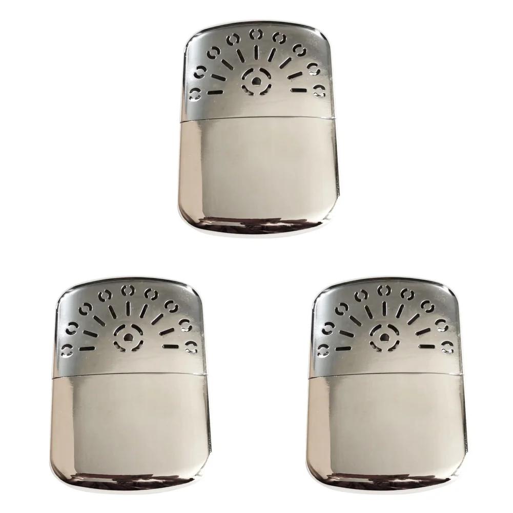 1-3PCS Zinc Alloy Portable Fuel Hand Warmer Reusable Pocket Hand Warmer Winter Heater for Outdoor Sports Camping Hiking