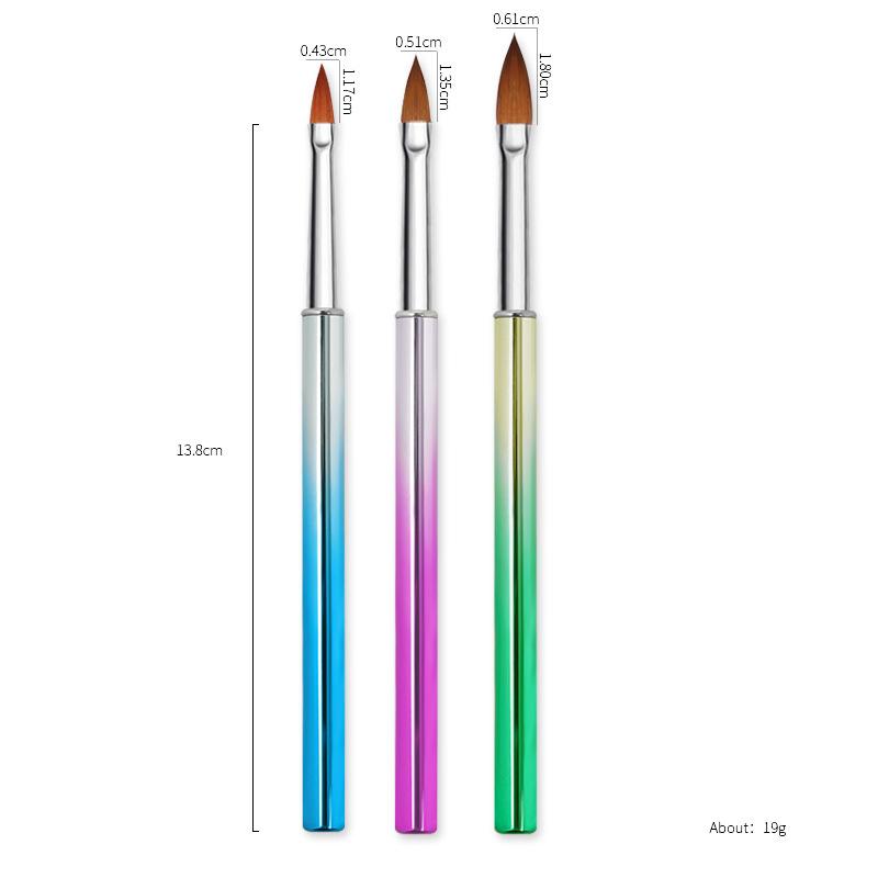 Nail Art Electroplating Engraving Pen 3 Pcs, Painted Flower Pen Crystal Nail Extension Glue Suitable Brush Set
