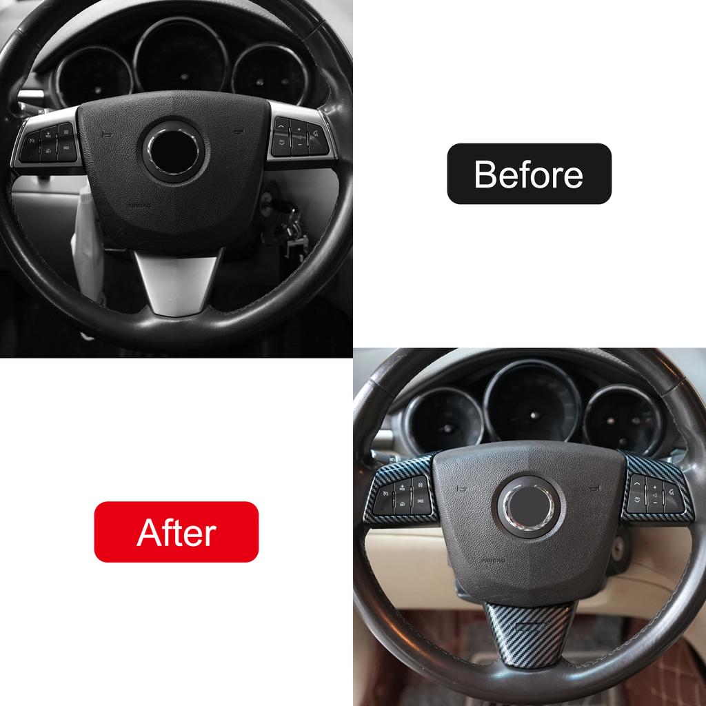Pentru Cadillac CTS 2008 2009 2010 2011 2012 2013 Accesorii Auto Fibra de Carbon Aspect Lemn Volan Capac Decorativ Ornament Autocolant