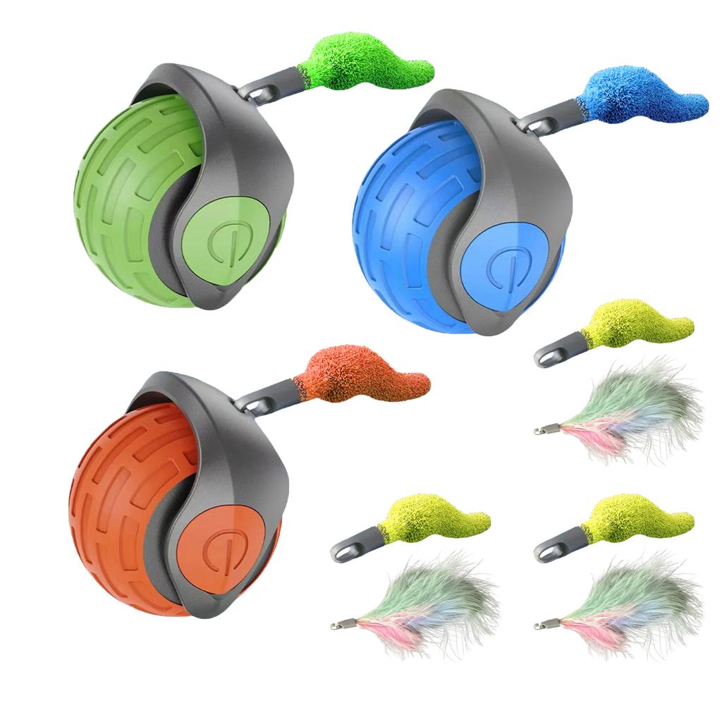 Cat Interactive Ball Toys Rechargeable Smart Pet Electric Toy 2 Modes Dog Cat Training Imitate Mouse Cat Training Teaser Cat Toy